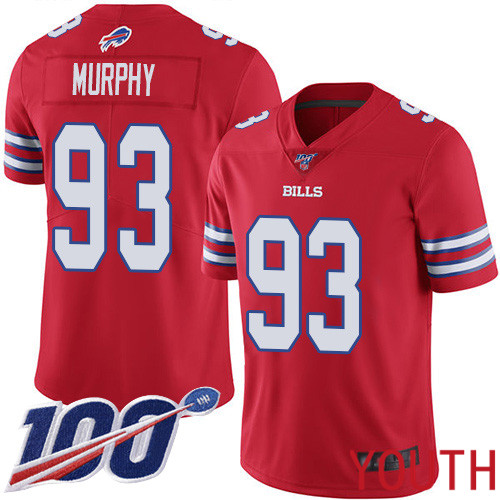 Youth Buffalo Bills 93 Trent Murphy Limited Red Rush Vapor Untouchable 100th Season NFL Jersey